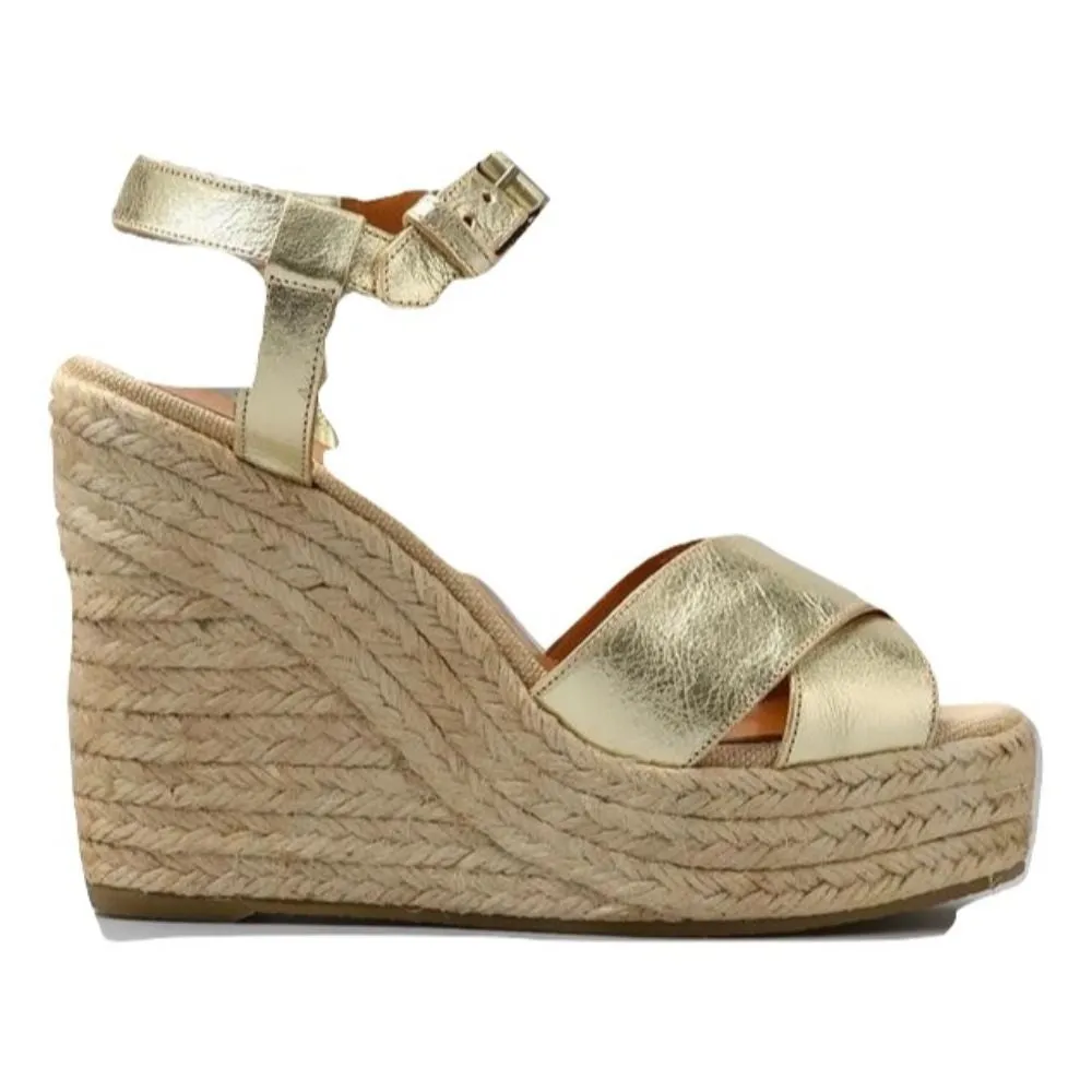635870 Gold Metallic Espadrille Marc by Marc Jacobs Wedge Sandal