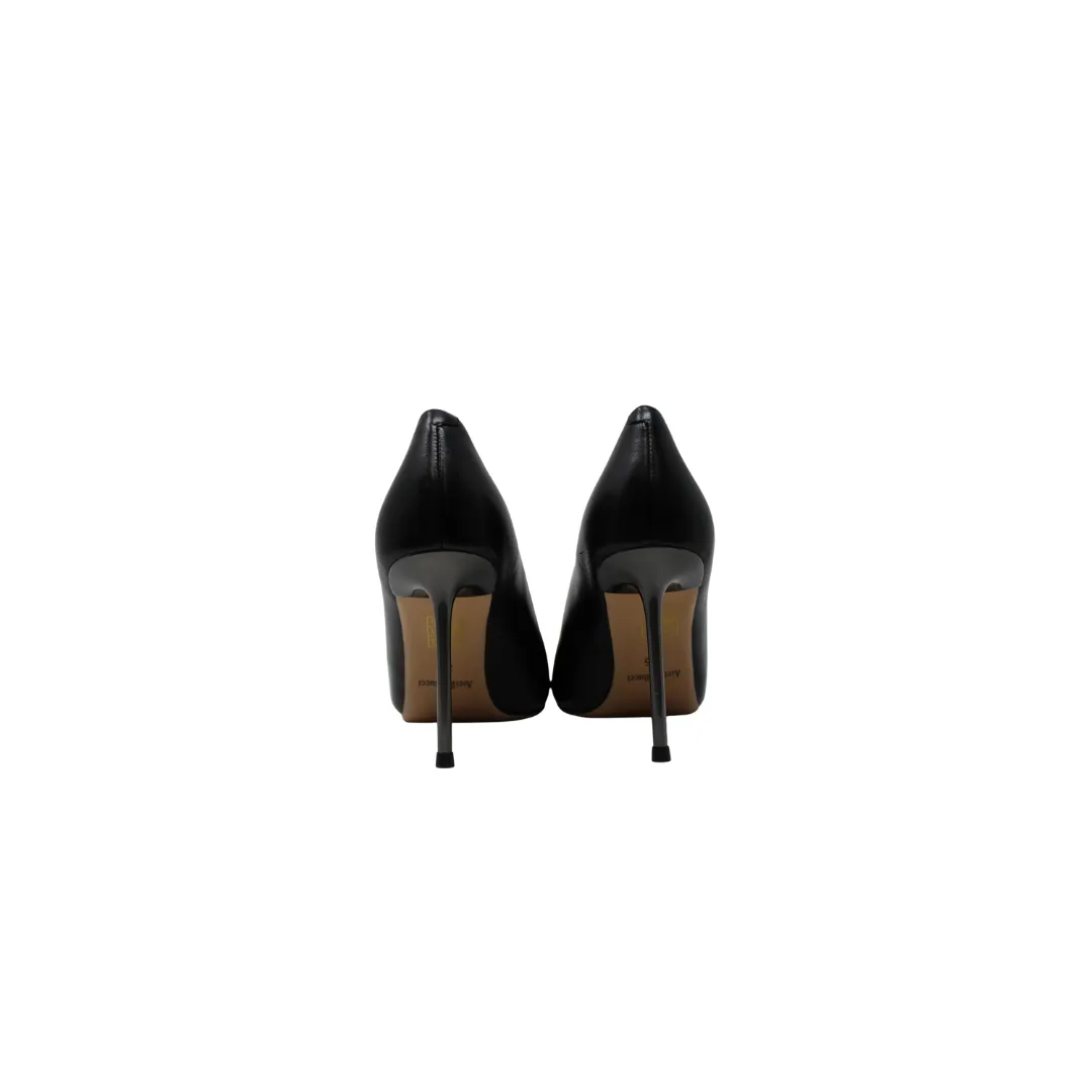 AiciBerllucci Gaby Ladies 3 inch Black Leather Spike Heel