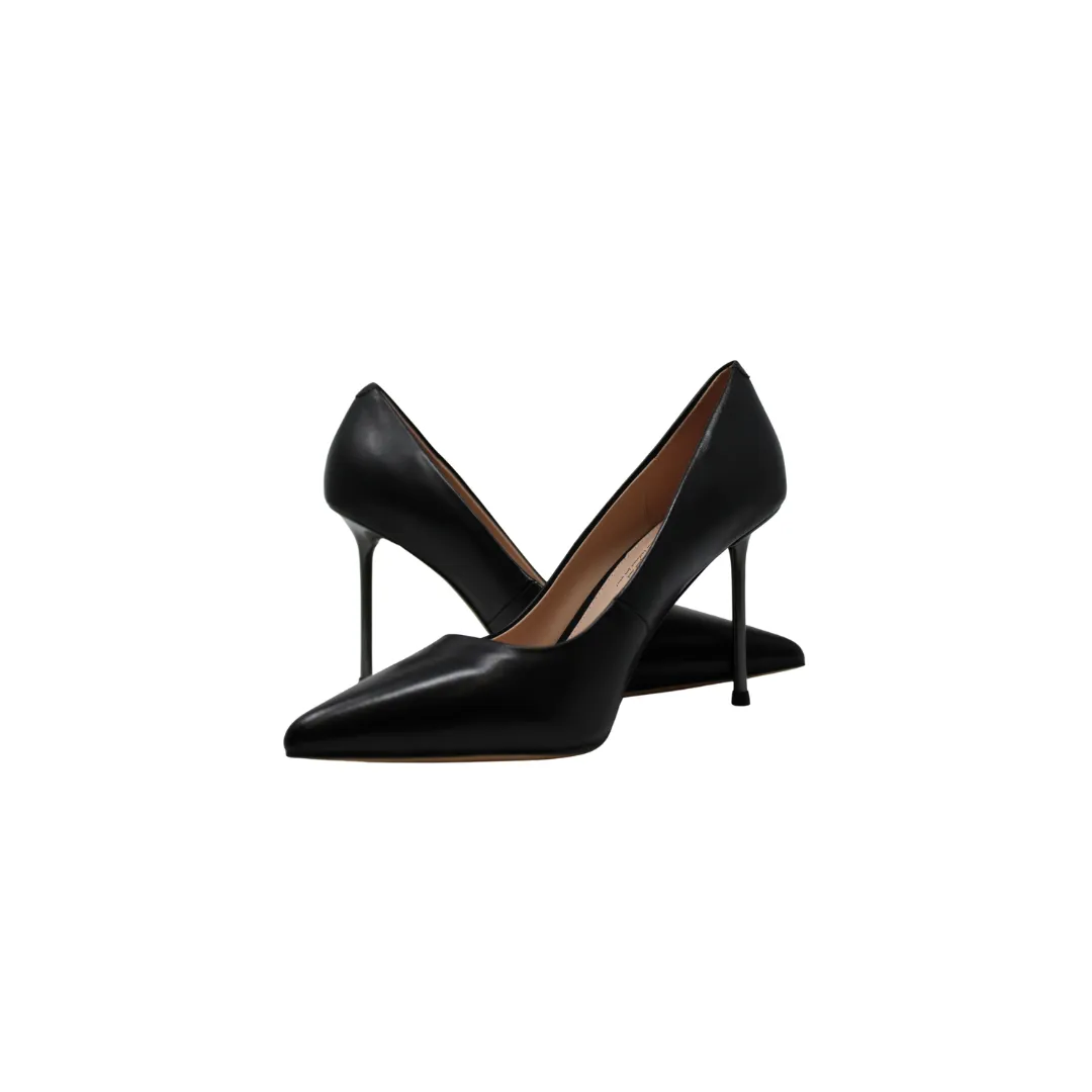 AiciBerllucci Gaby Ladies 3 inch Black Leather Spike Heel