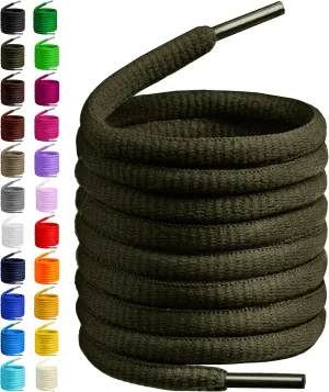 BIRCH's Oval Shoelaces 27 Colors Half Round 1/4" Shoe Laces 4 Different Lengths