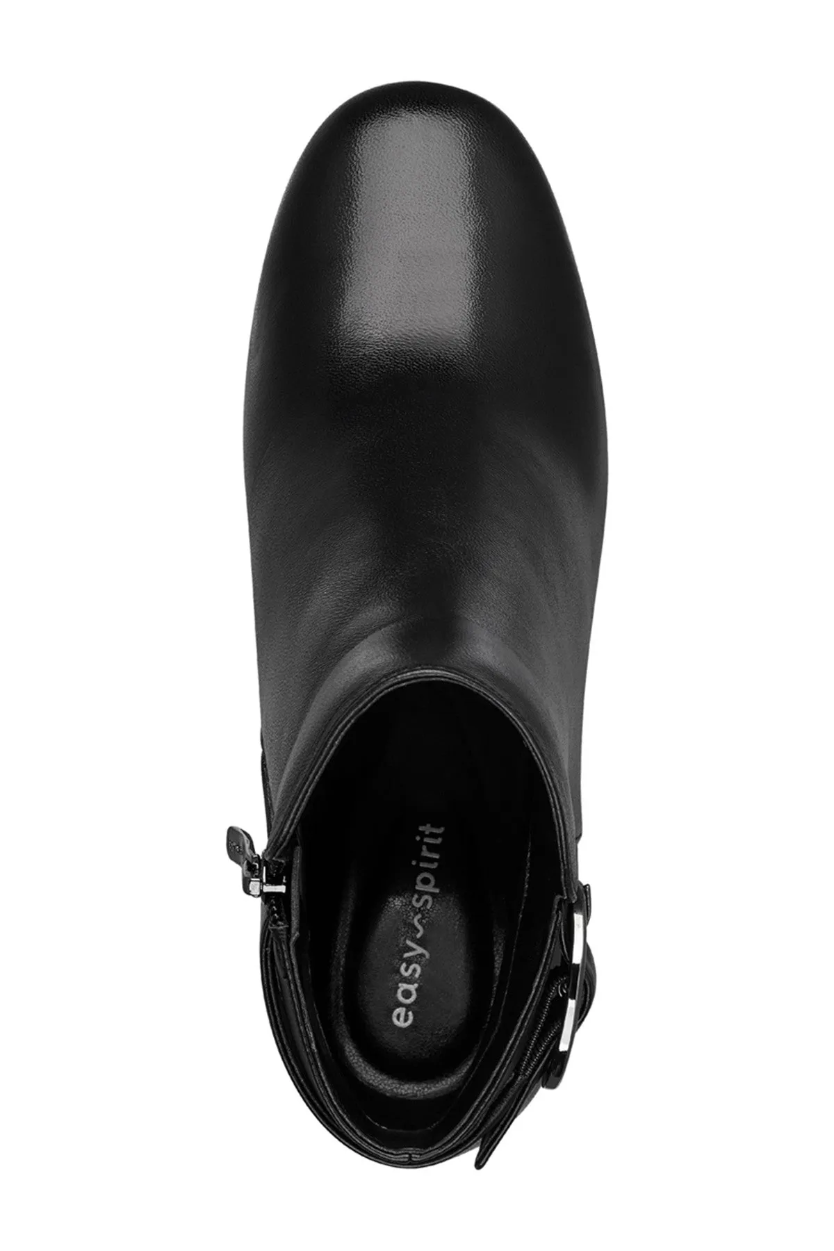 Brandy Black Leather Easy Spirit Ankle Boot