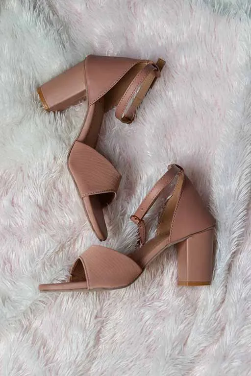 Brauch Women's Pink Patterned Block Heel