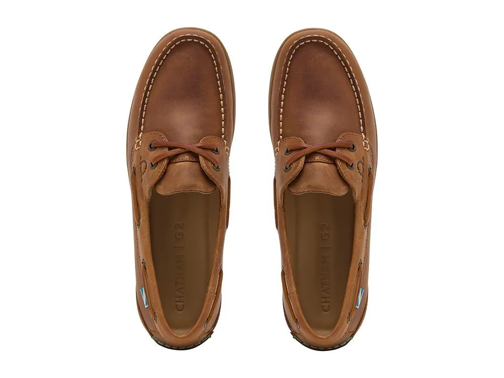 Chatham Leather Boat Shoes For Men - Deck Buton G2 in Walnut, 6-12
