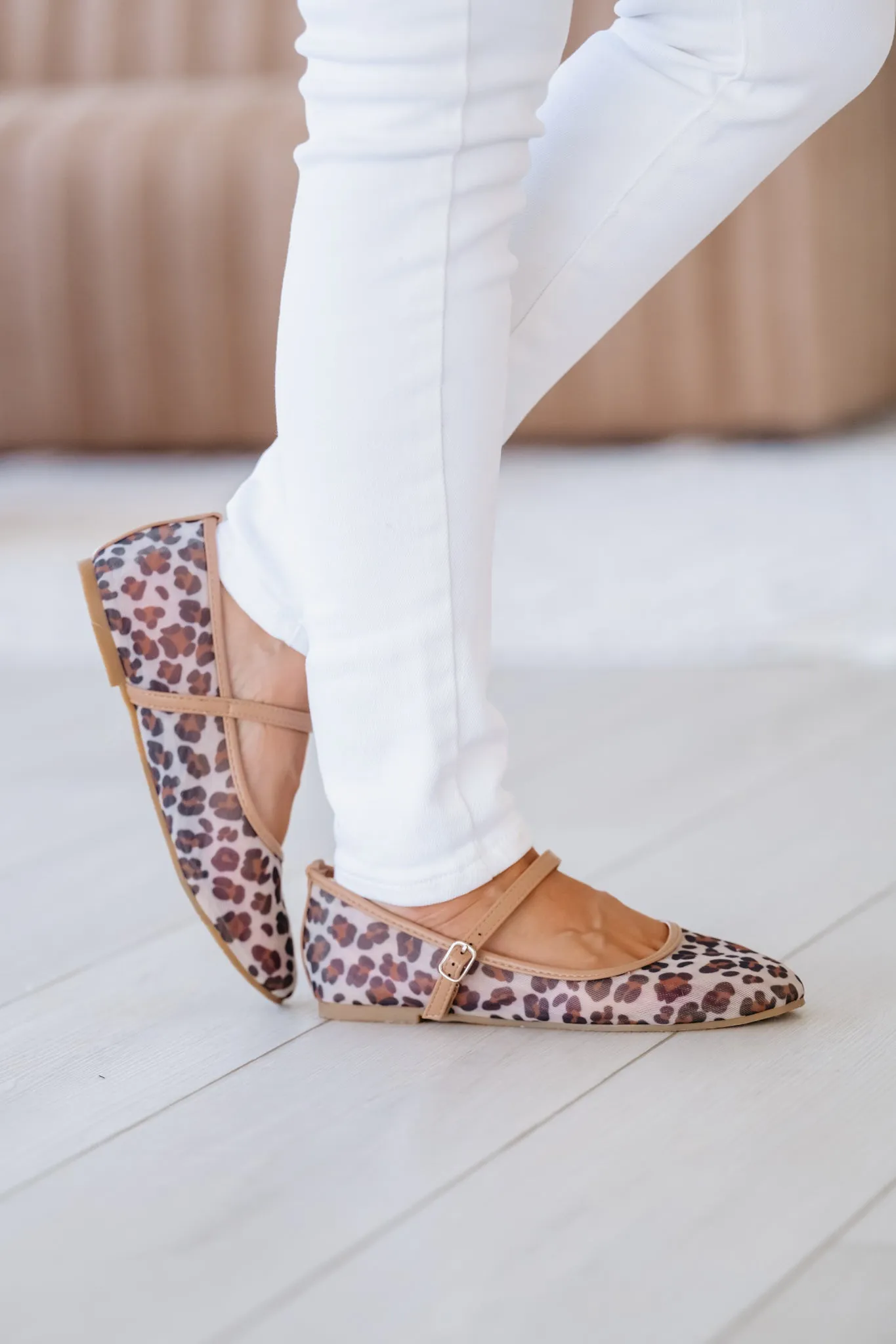 Effortless Mesh Ballet Flats - Leopard