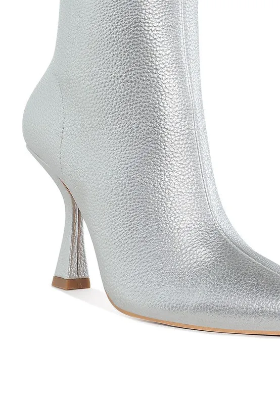 Farnak Metallic Pointed Toe Ankle Boots