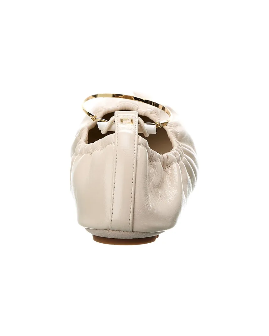 FENDI Filo Leather Ballerina Flat