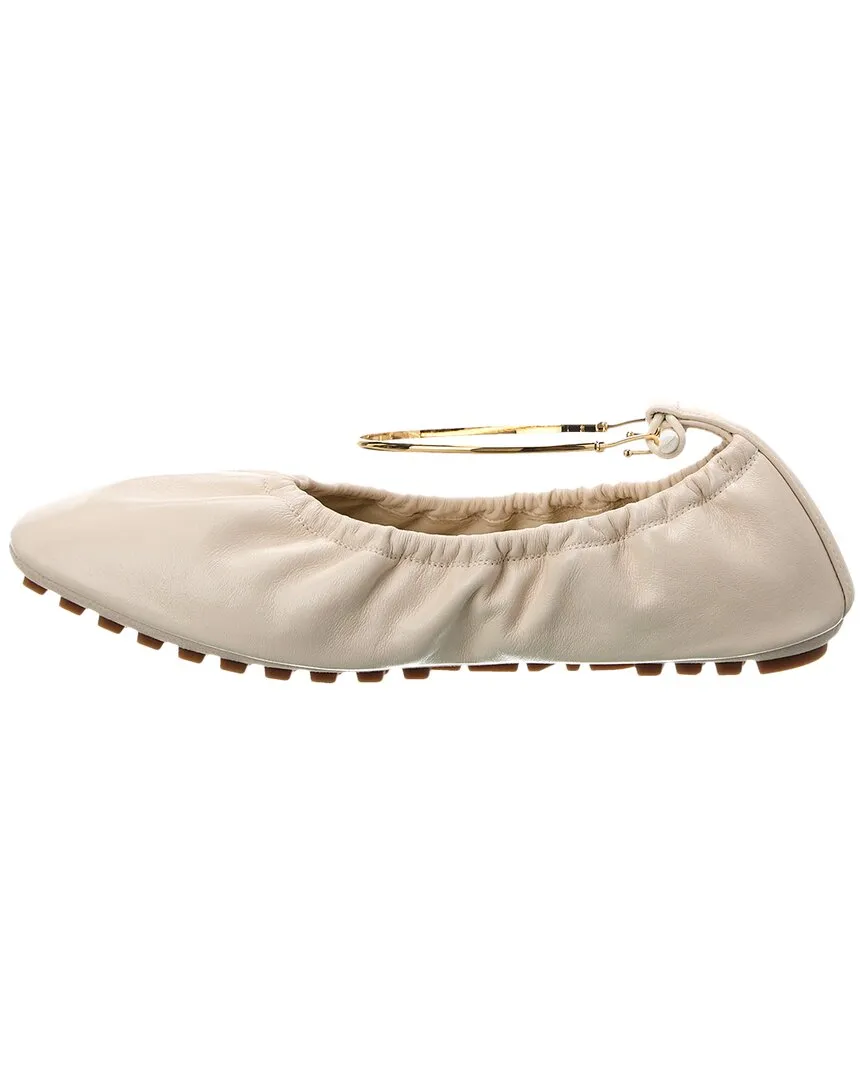 FENDI Filo Leather Ballerina Flat