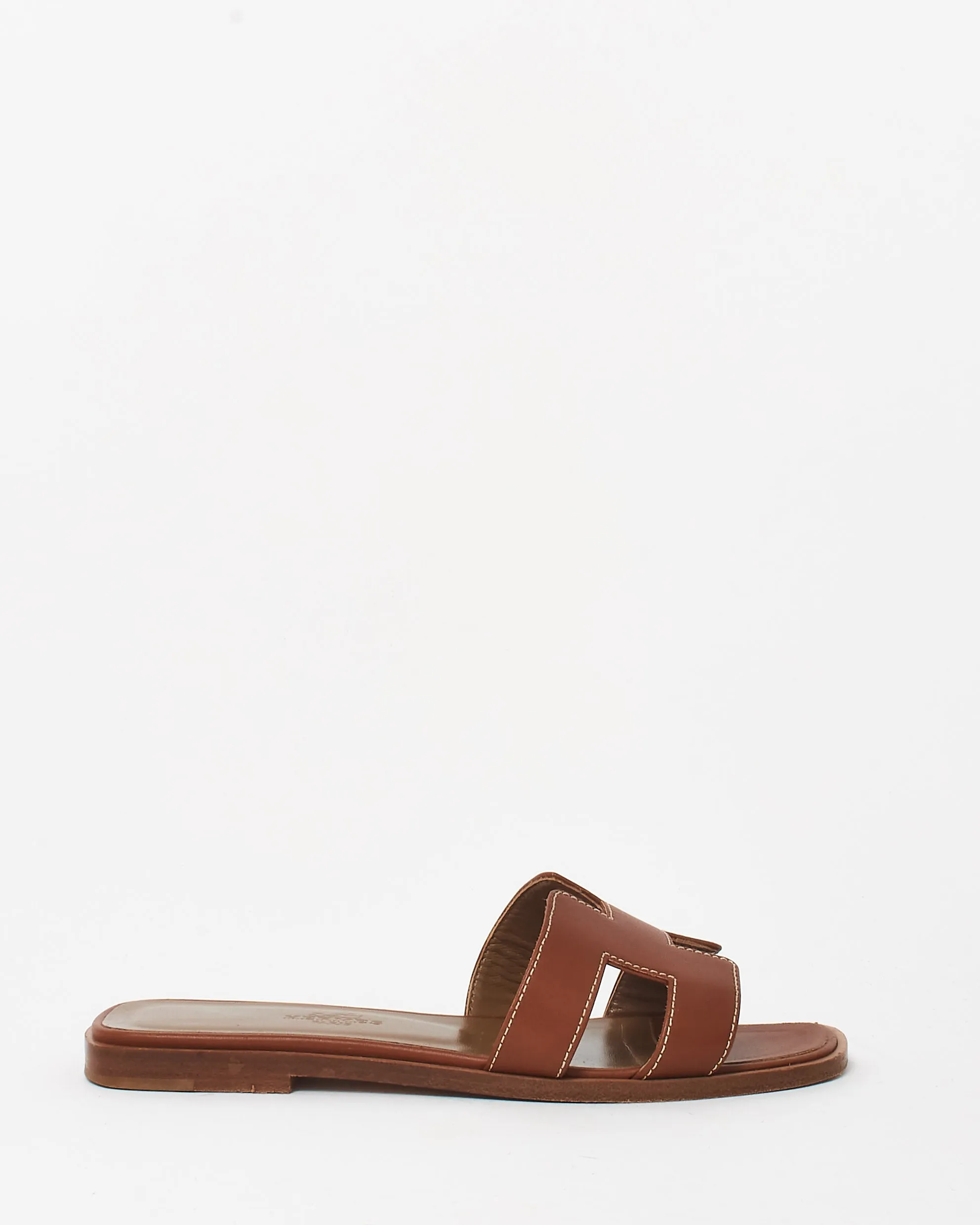 Hermès Gold (Tan) Leather Oran Sandals - 35
