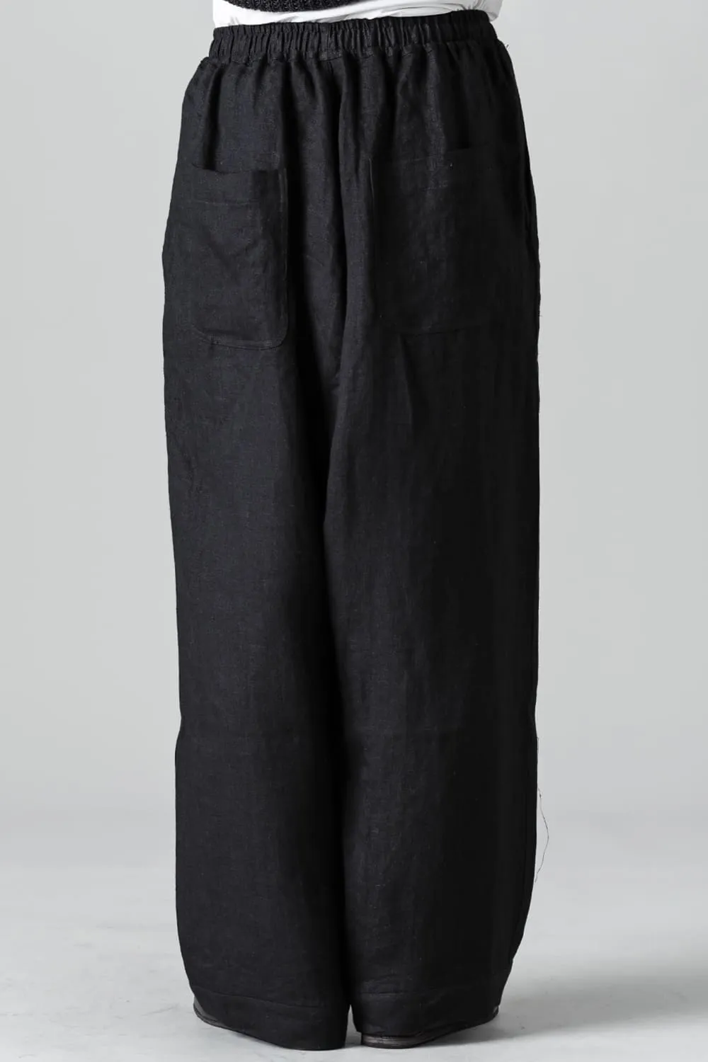 JOGGING TROUSERS Flax Herringbone BLACK