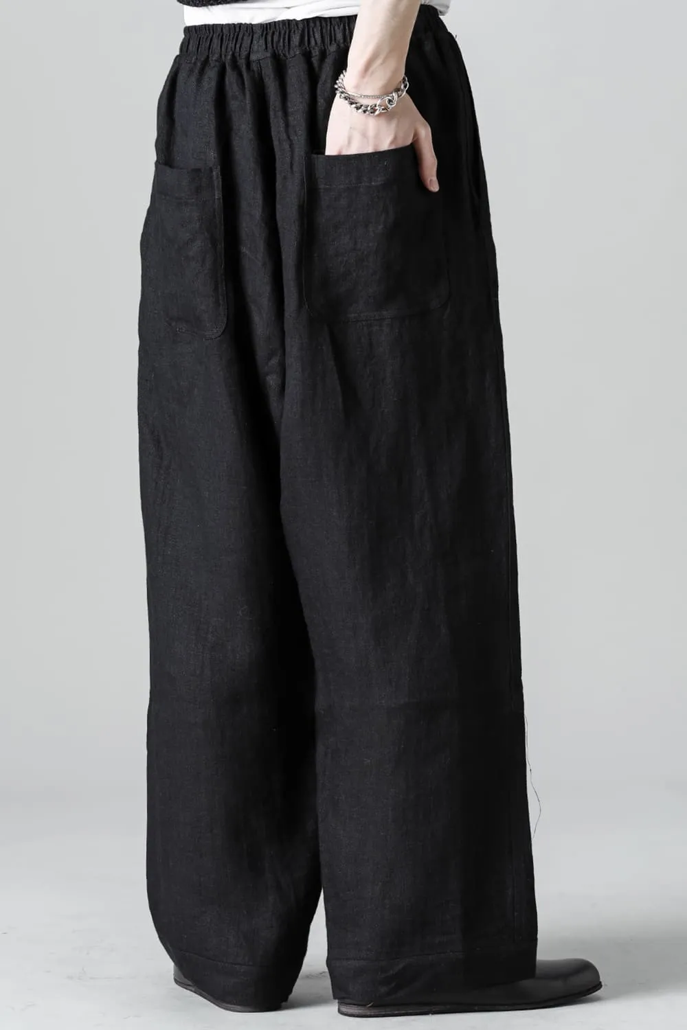 JOGGING TROUSERS Flax Herringbone BLACK