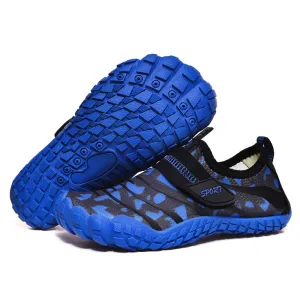 Kids' Water Shoes Barefoot Quick Dry Aqua Sports Boys Girls (Pattern Printed) - Blue Size BigKid US2 = EU32
