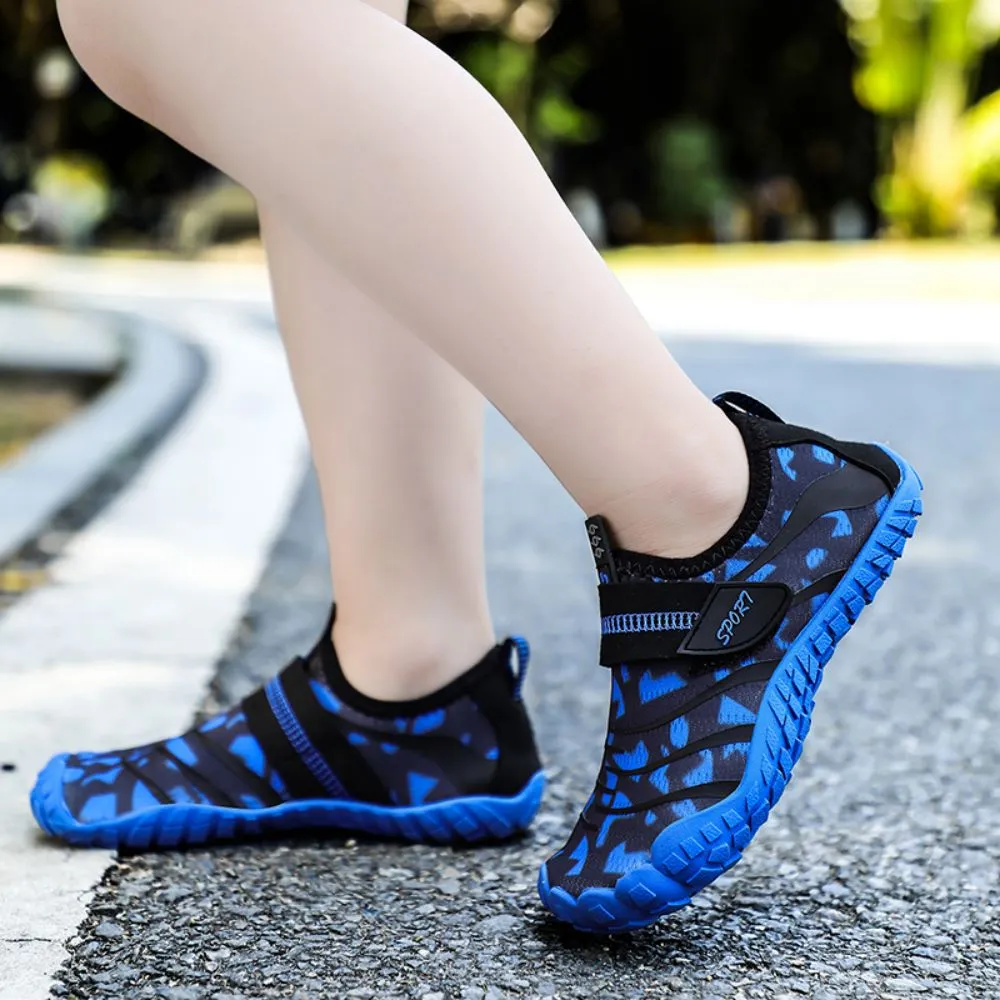 Kids' Water Shoes Barefoot Quick Dry Aqua Sports Boys Girls (Pattern Printed) - Blue Size BigKid US2 = EU32