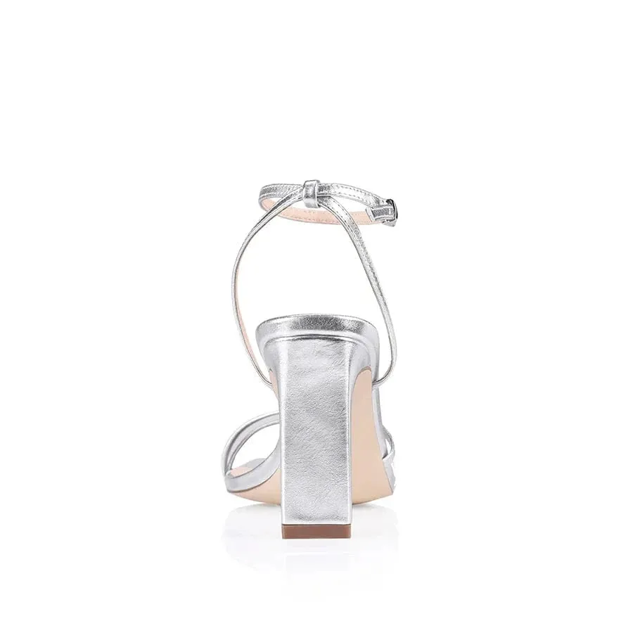 Kimmy Slim Silver Strappy Heel