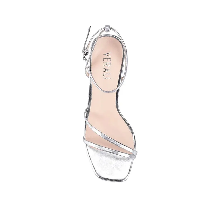 Kimmy Slim Silver Strappy Heel