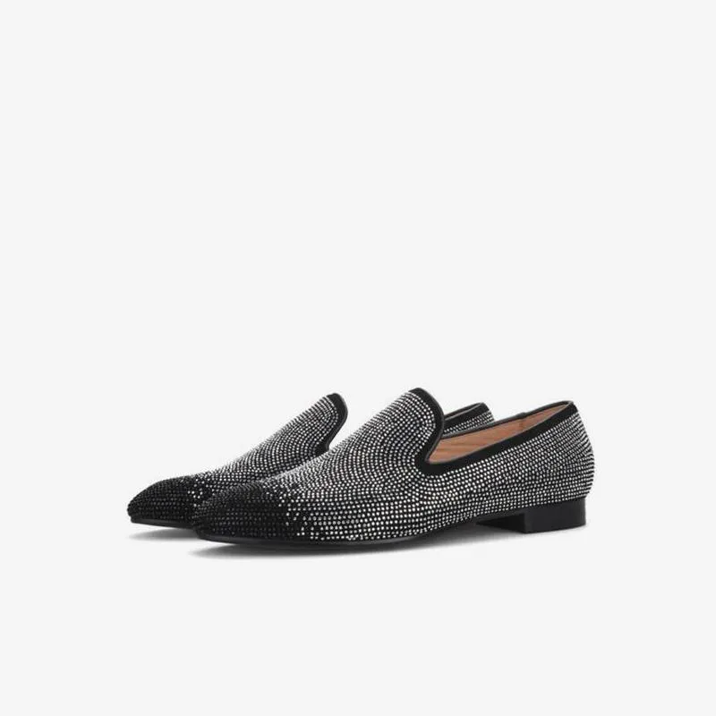 Loafer Black& Silver Crystal Rhinestones