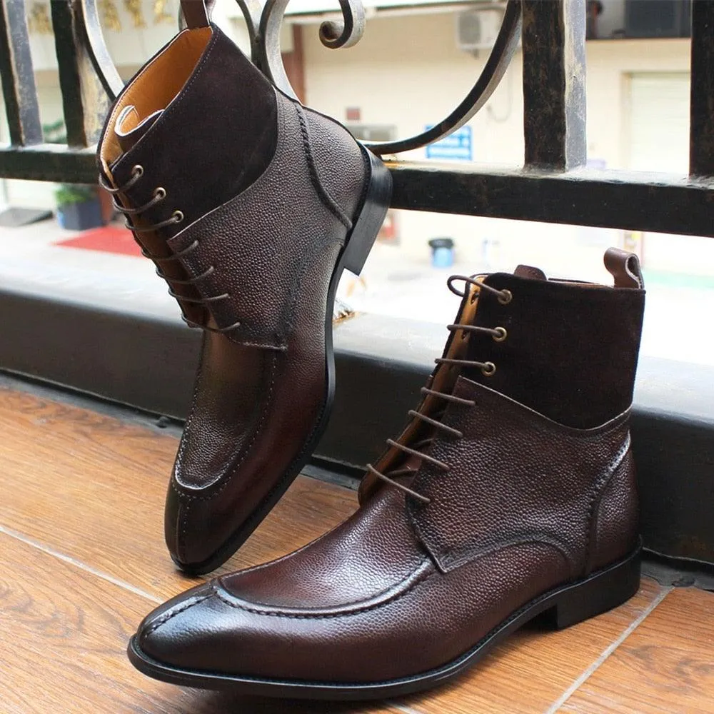 Men's Luxury High Top Genuine Leather Western Boot