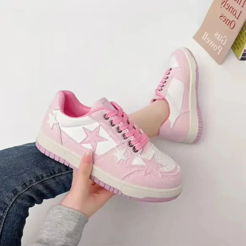 Pink Sneakers | Trendy Star Teen Shoes