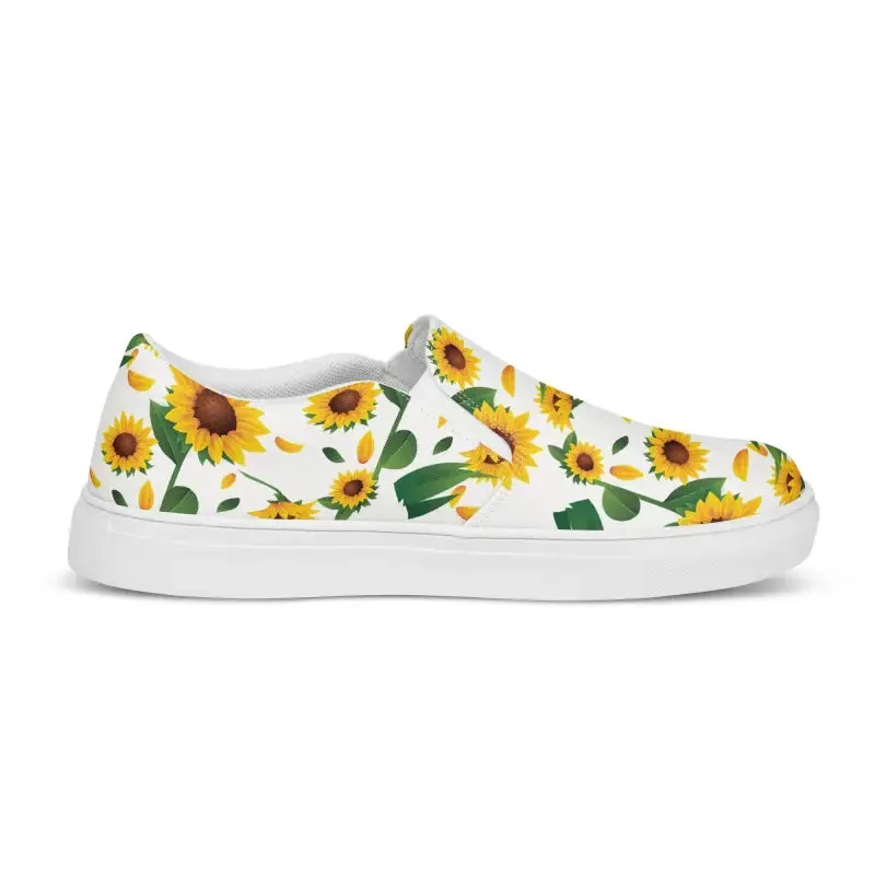 Sunflower Canvas Shoes Women Slip on Yellow Sunflowers