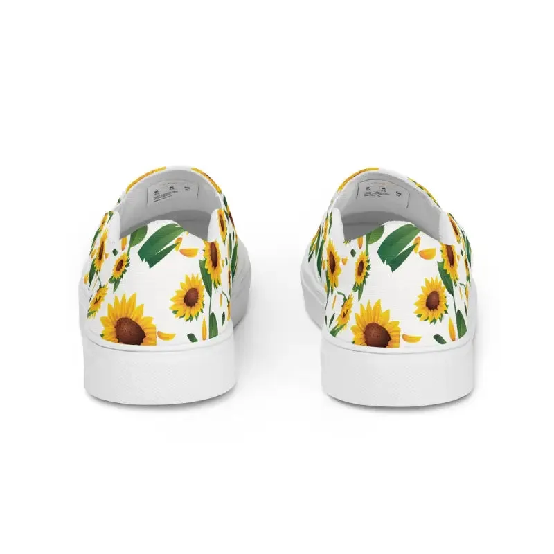 Sunflower Canvas Shoes Women Slip on Yellow Sunflowers