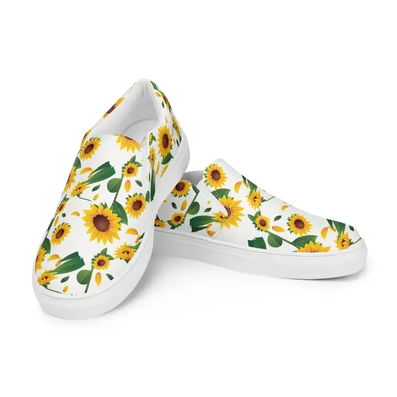Sunflower Canvas Shoes Women Slip on Yellow Sunflowers
