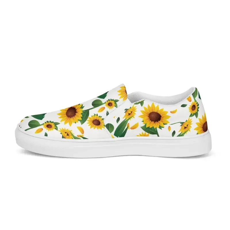 Sunflower Canvas Shoes Women Slip on Yellow Sunflowers