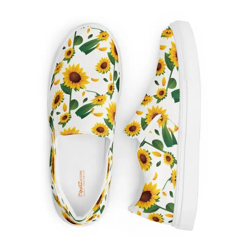Sunflower Canvas Shoes Women Slip on Yellow Sunflowers