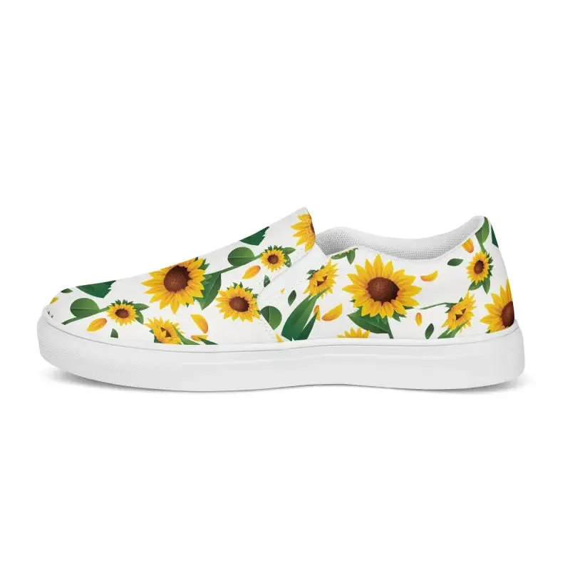 Sunflower Canvas Shoes Women Slip on Yellow Sunflowers