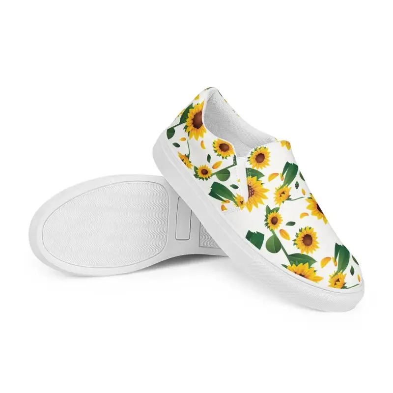 Sunflower Canvas Shoes Women Slip on Yellow Sunflowers
