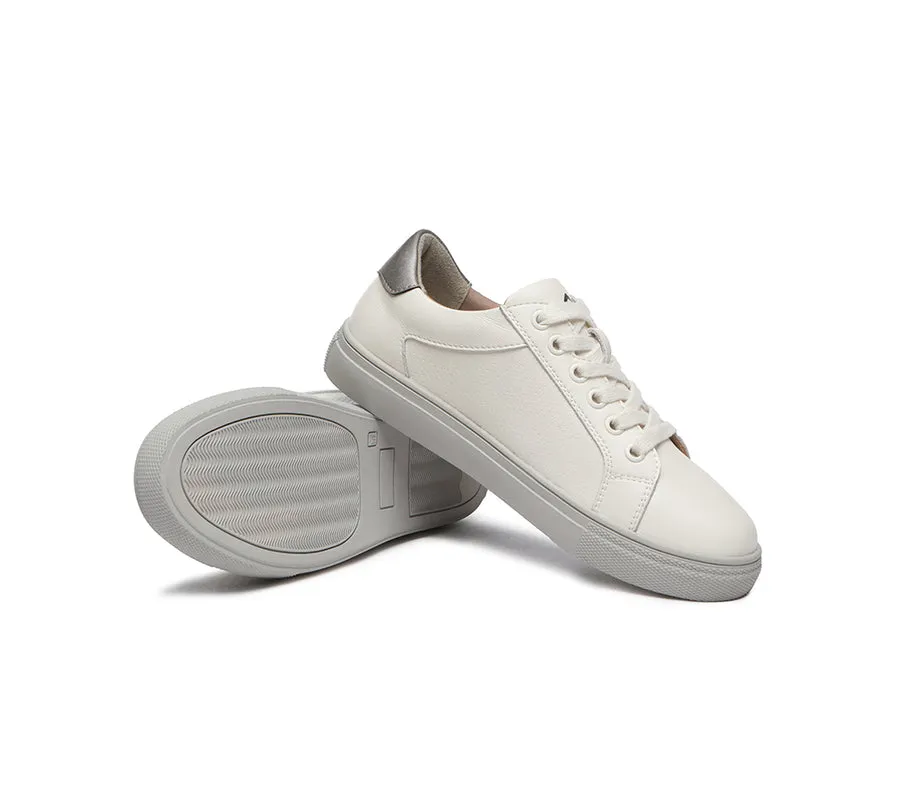 TARRAMARRA Zipper Lace up Leather White Sneakers Women Chloe