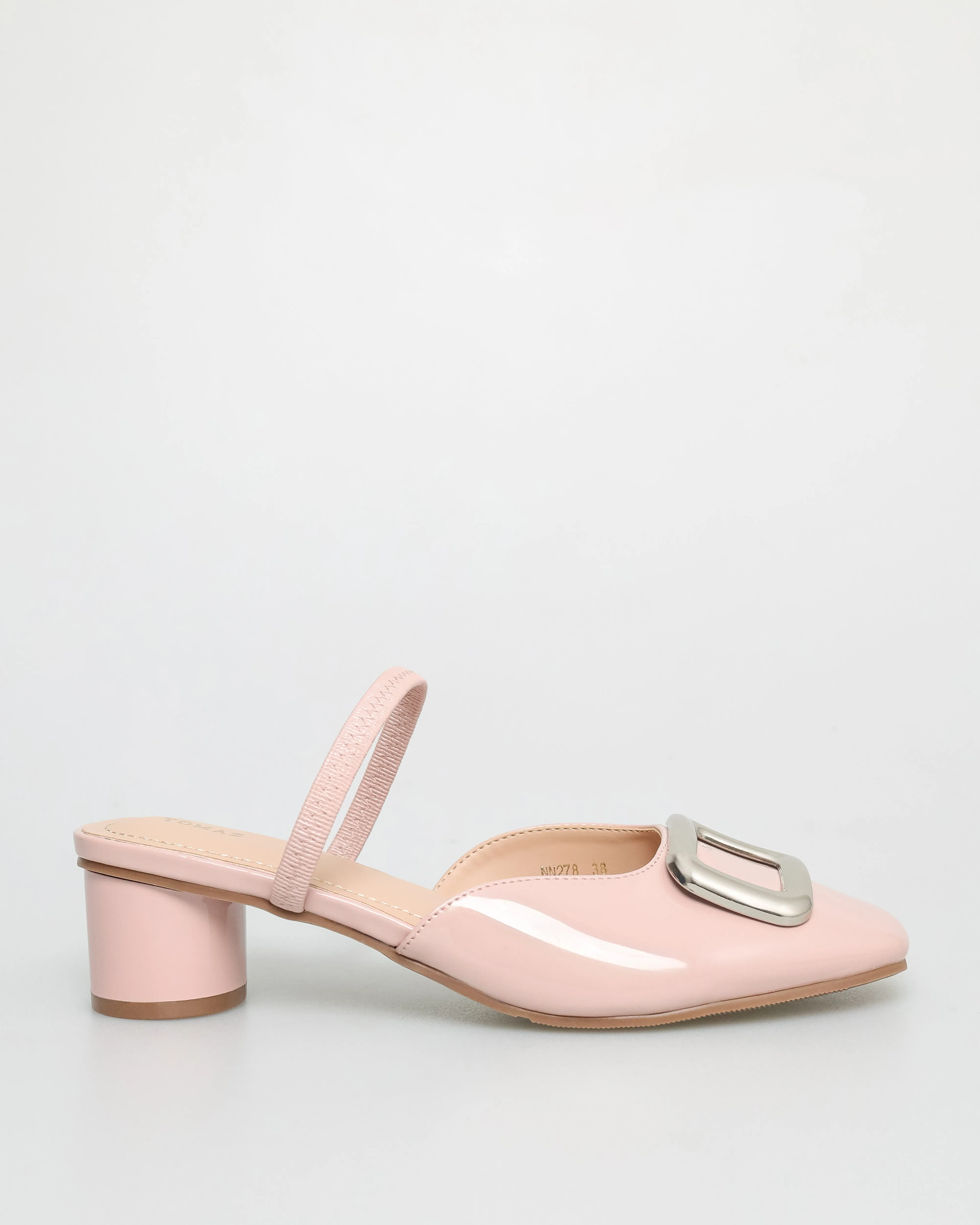Tomaz NN278 Ladies Square Emblem Strappy Low Heels