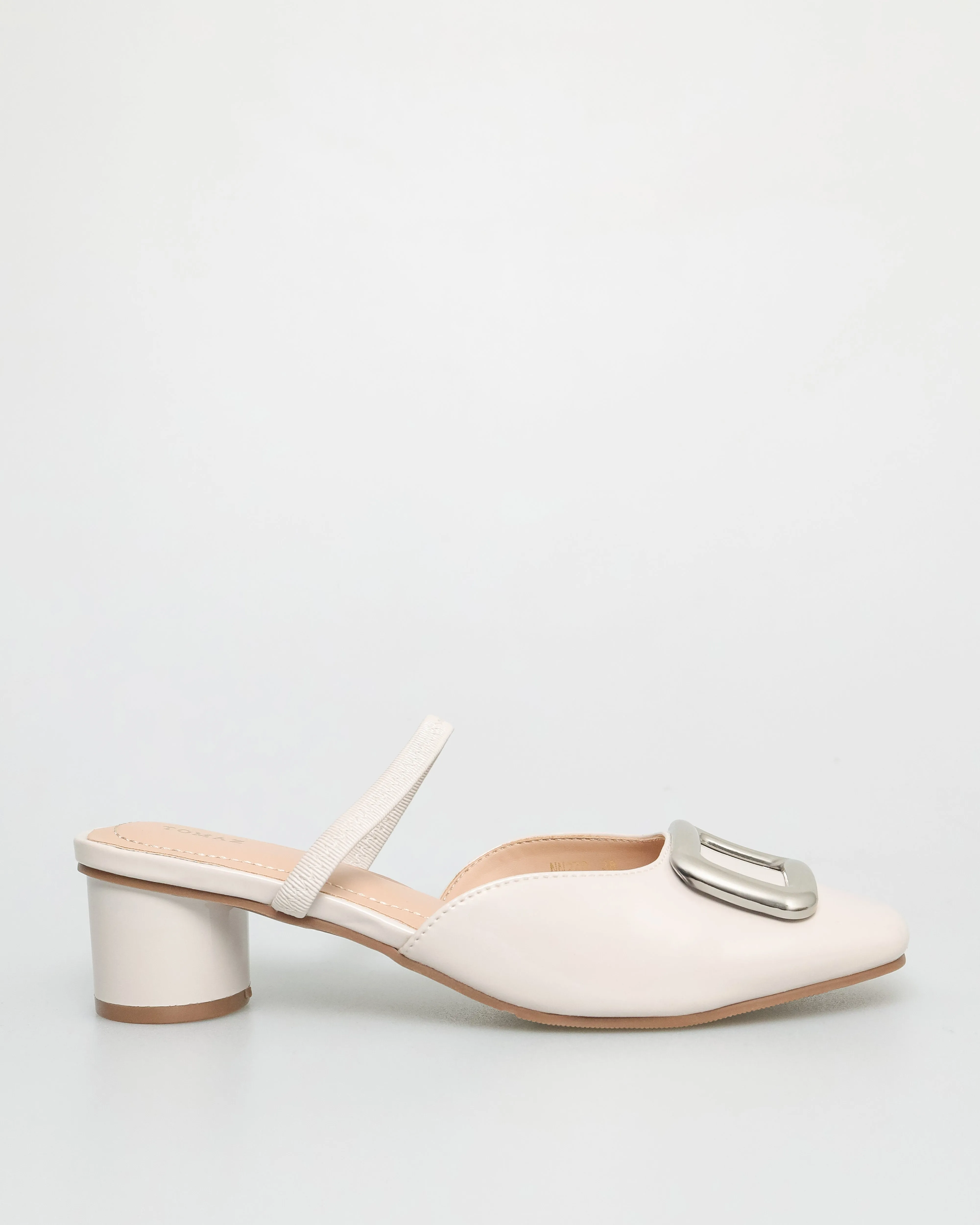 Tomaz NN278 Ladies Square Emblem Strappy Low Heels