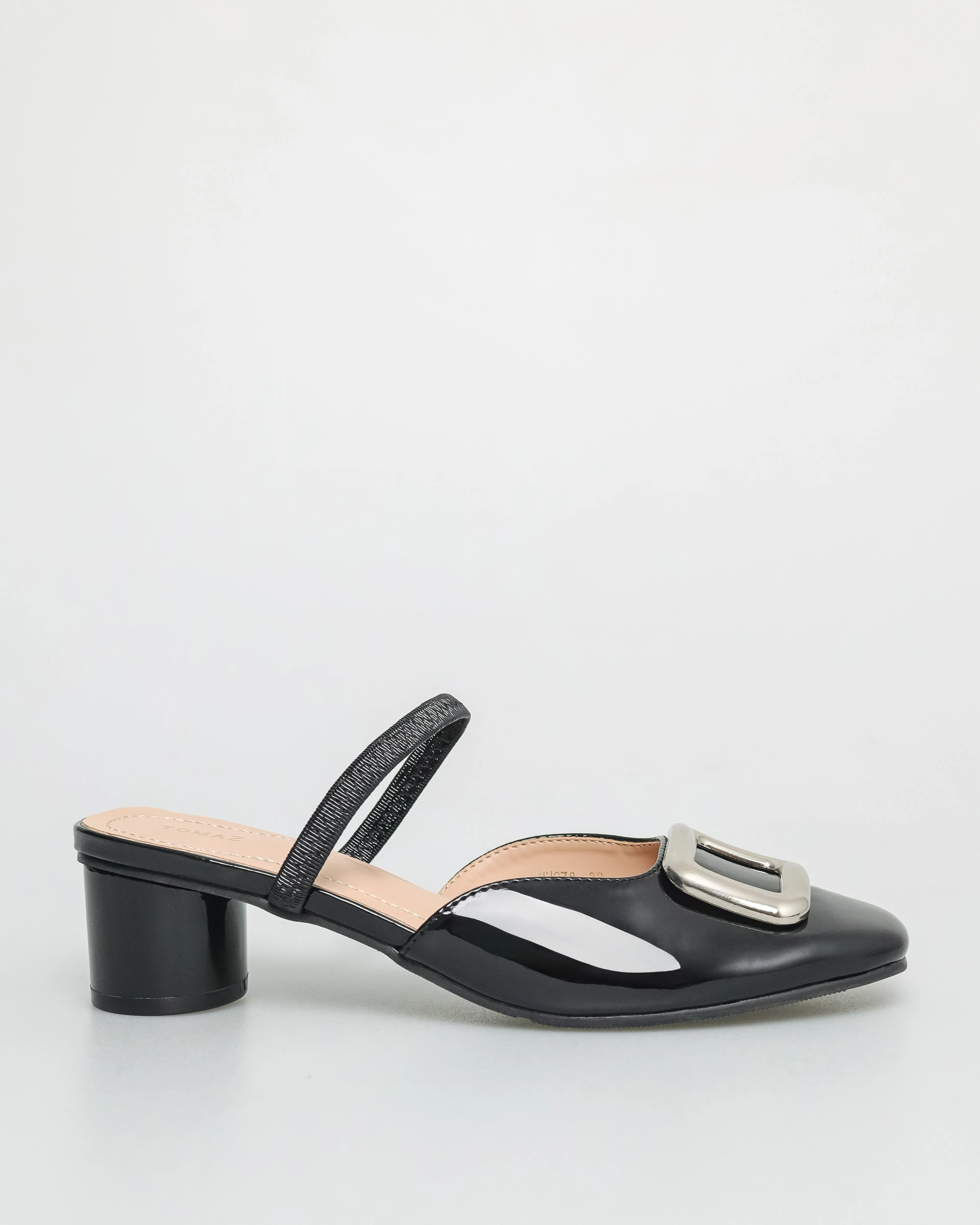 Tomaz NN278 Ladies Square Emblem Strappy Low Heels