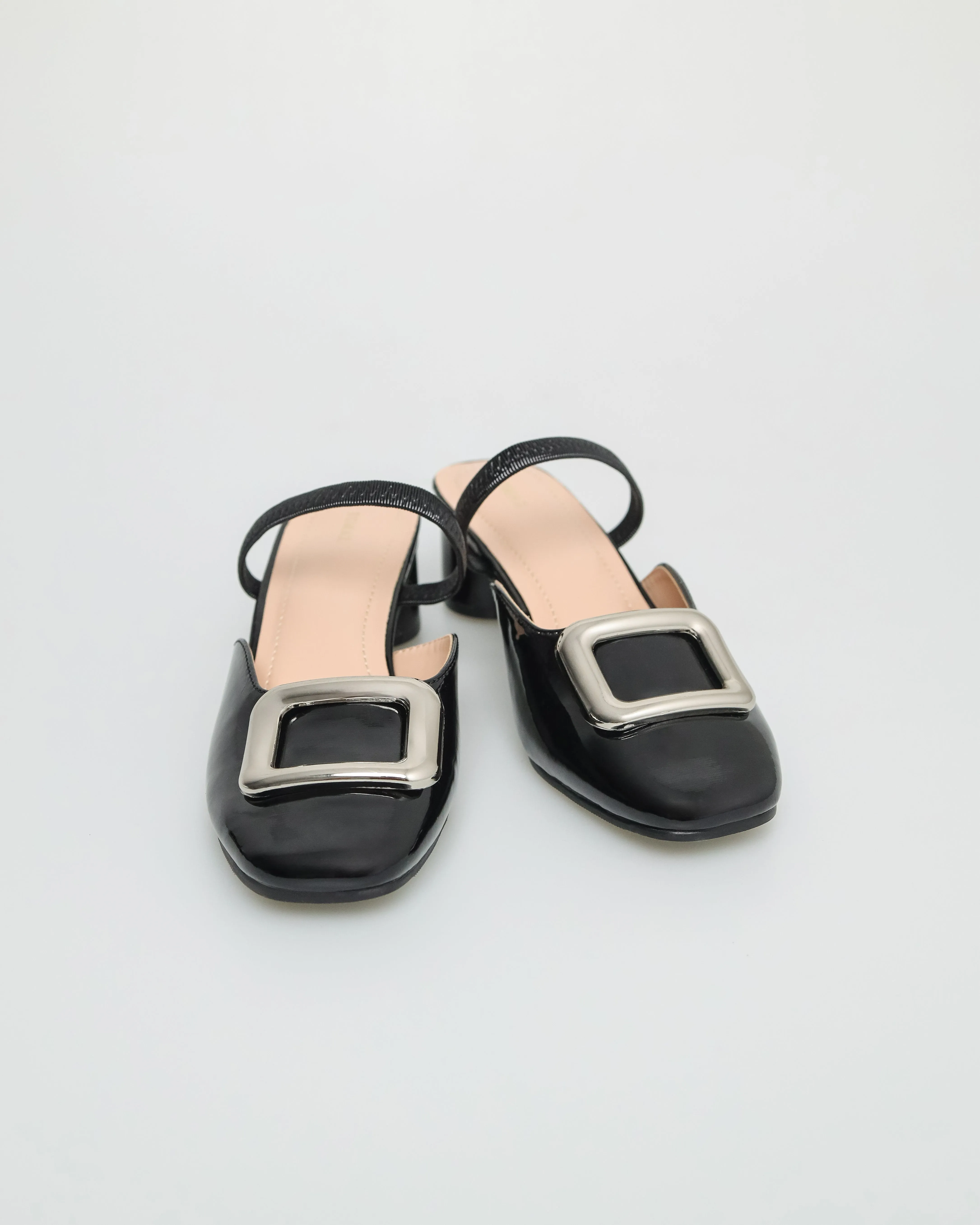 Tomaz NN278 Ladies Square Emblem Strappy Low Heels