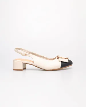 Tomaz YX184 Ladies Metallic Buckle Slingbacks