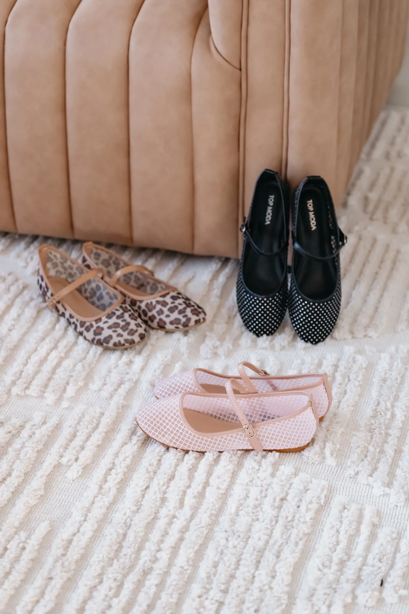 Twinkle Mesh Flats - Nude/Pink
