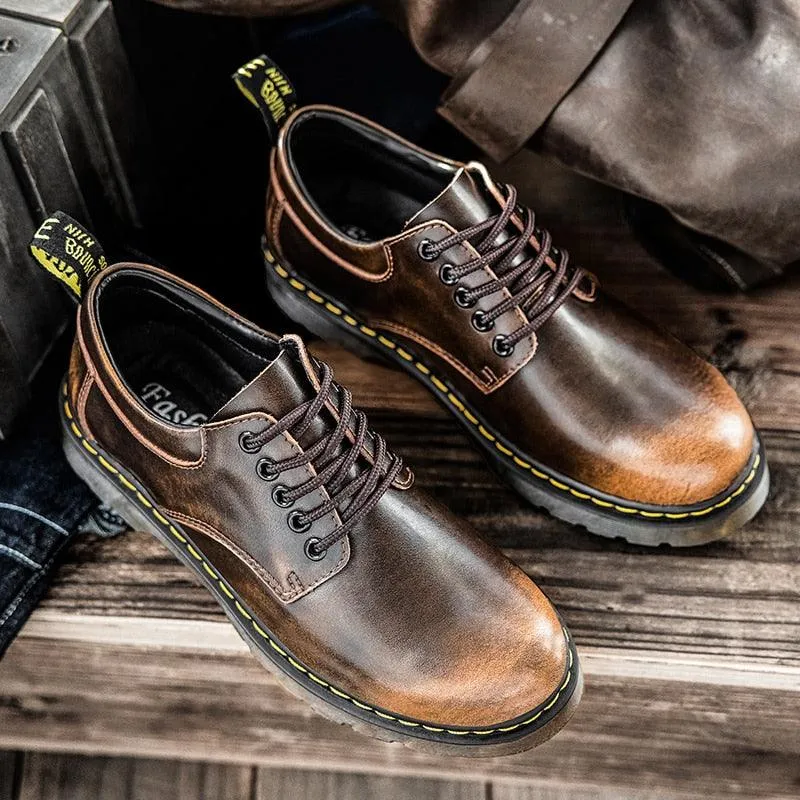 UB Men's Genuine Leather Handmade Low Cut Boots