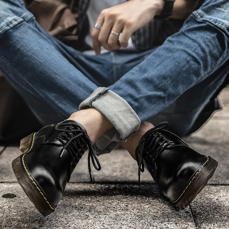 UB Men's Genuine Leather Handmade Low Cut Boots