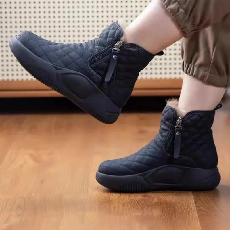 Winter Thick Sole Plush Insulated Cotton Shoes Anti Slip Snow Boots Women's