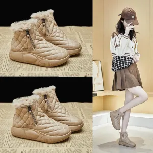 Winter Thick Sole Plush Insulated Cotton Shoes Anti Slip Snow Boots Women's