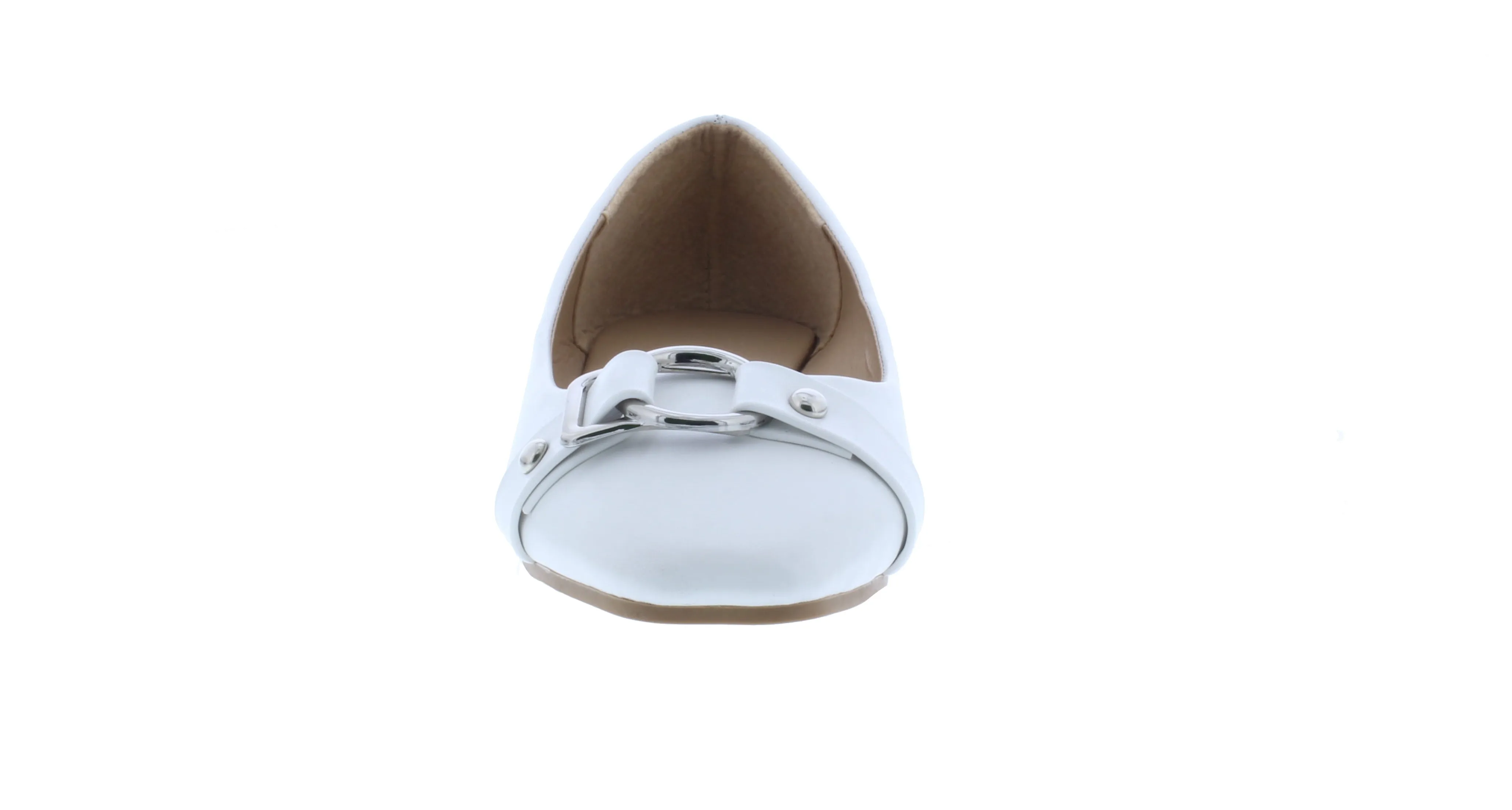 Women Faux Leather Ballerina with Buckle