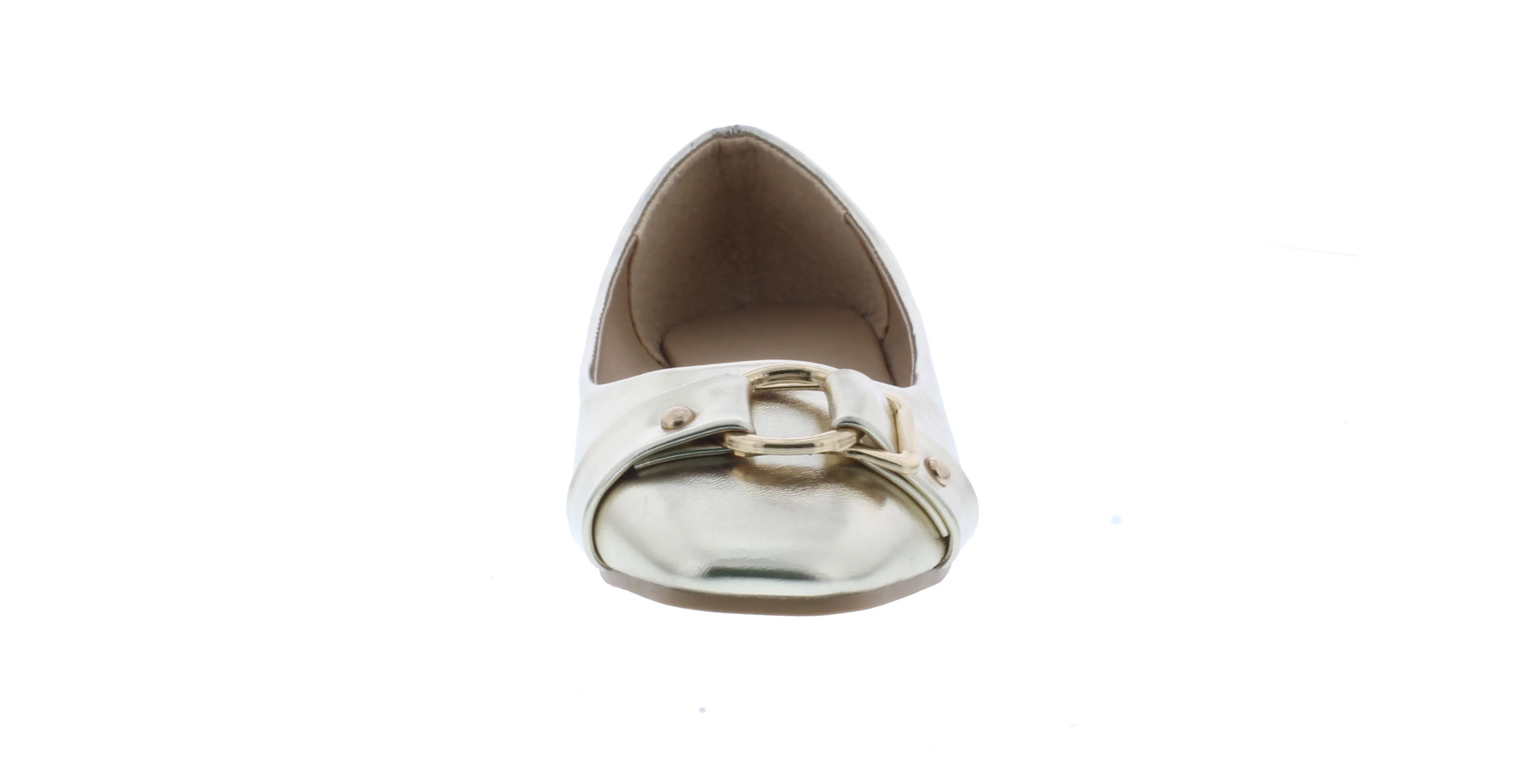 Women Faux Leather Ballerina with Buckle