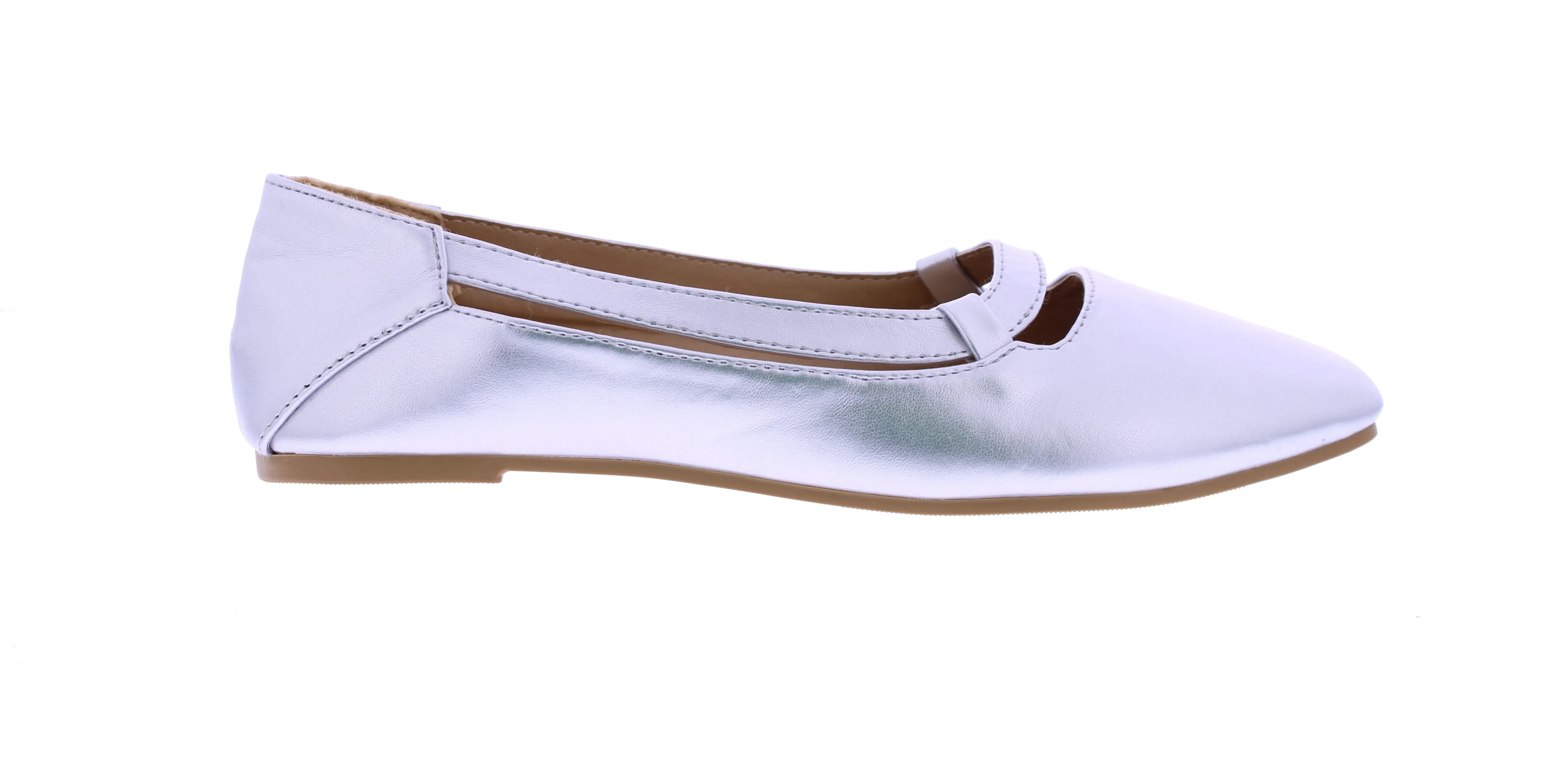 Women Faux Leather Flat Tip Ballerina