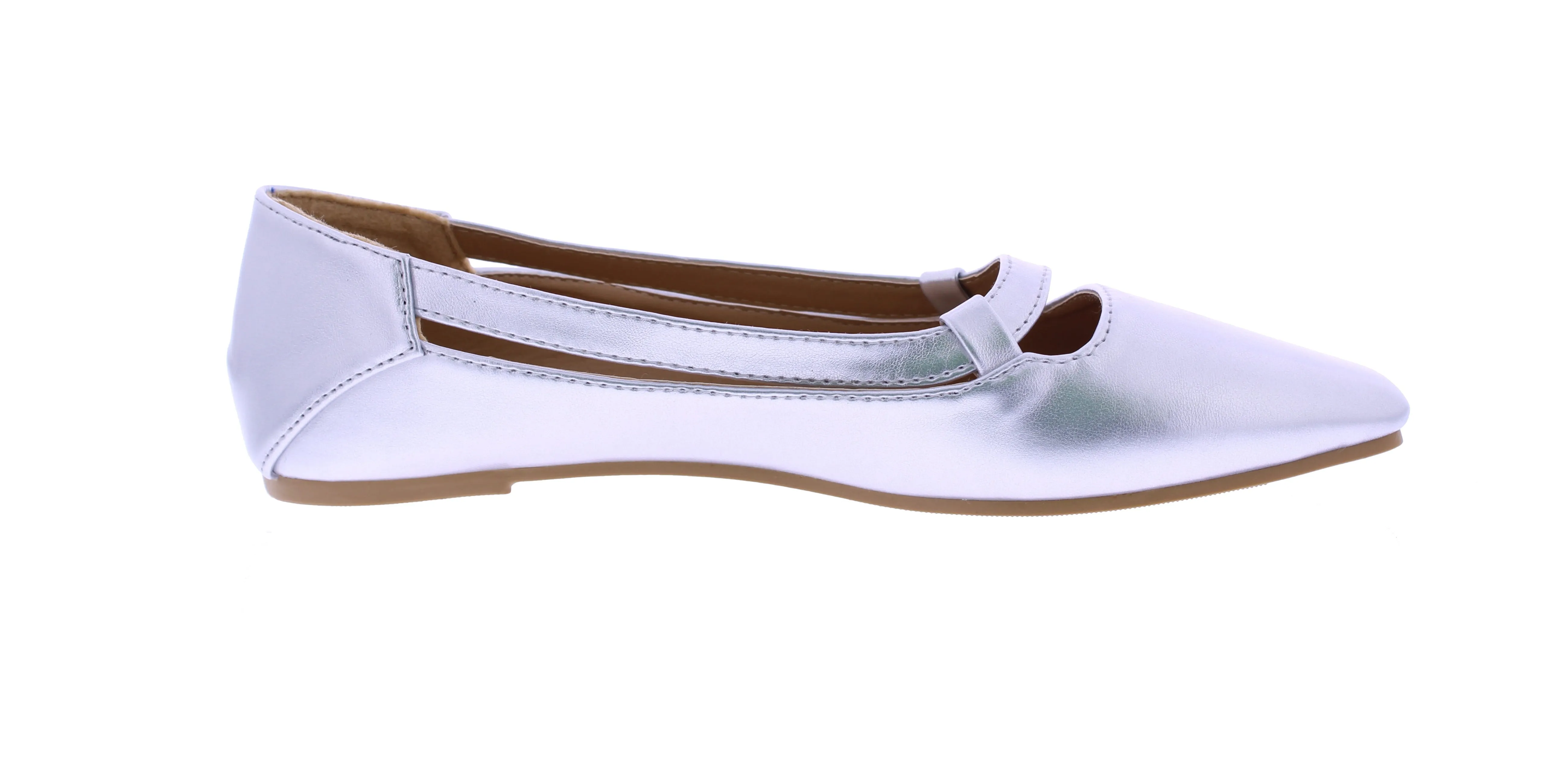Women Faux Leather Flat Tip Ballerina