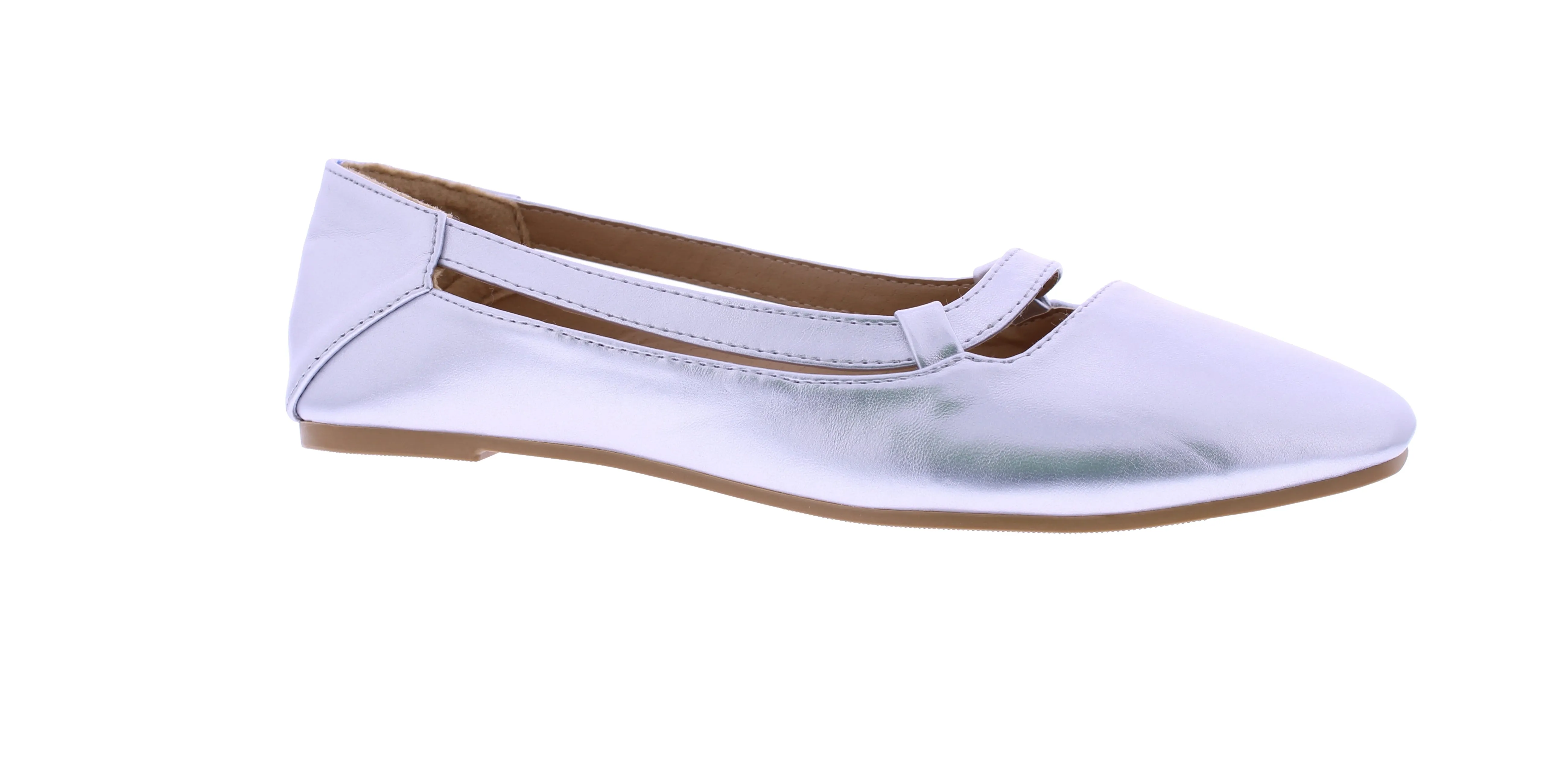 Women Faux Leather Flat Tip Ballerina