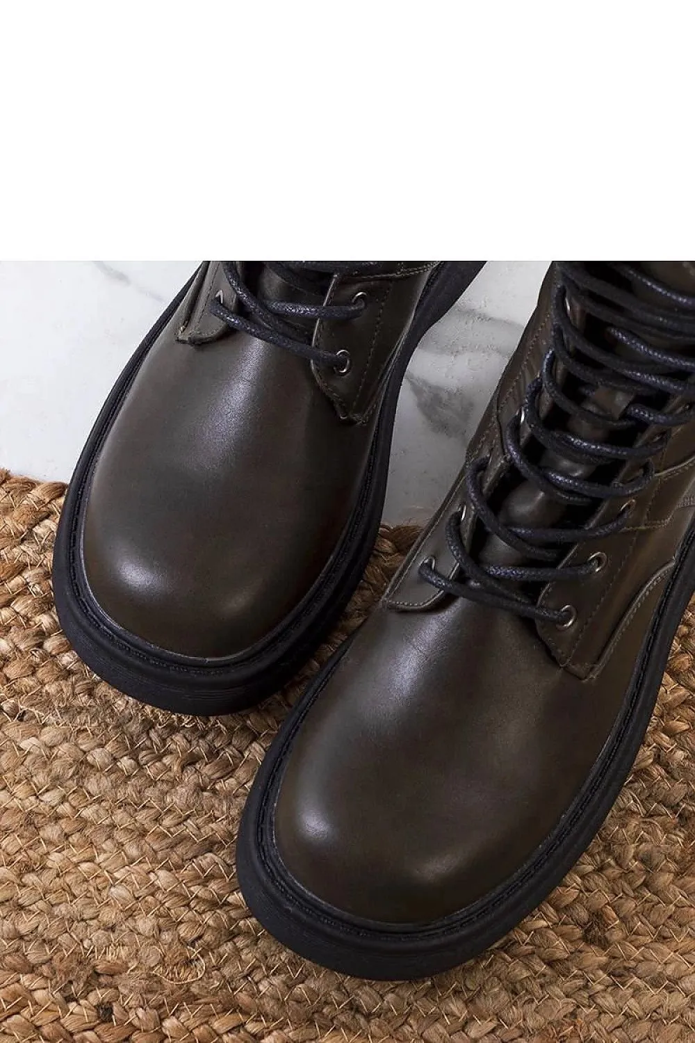 Women's green denim boots