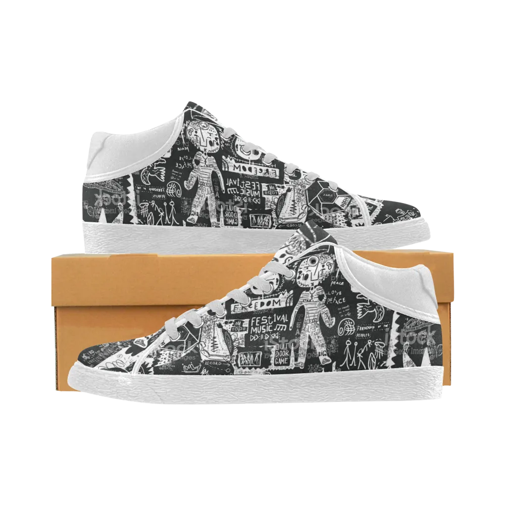 Women's print design sports canvas shoes
