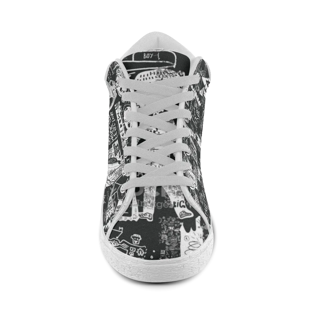 Women's print design sports canvas shoes