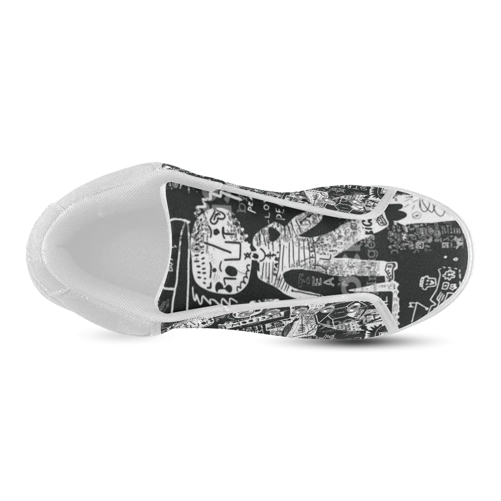 Women's print design sports canvas shoes