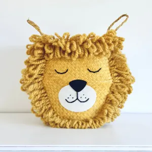 Yellow Lion Handwoven Storage Basket (Large)