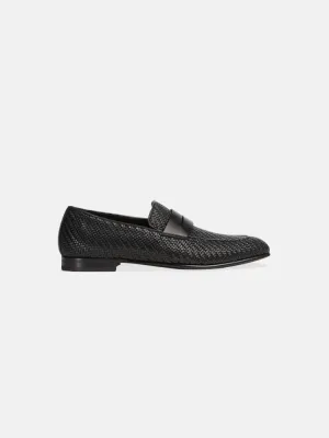 Zegna Black Pelletessuta™ L'Asola Moccasin